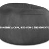 Capa Puff Gigante Sem Enchimento 100x50 Pufe Suede Cor Cinza