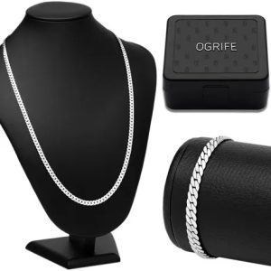 Conjunto Corrente E Pulseira Masculino Cj-91 Aço Inox 316 Cor Prata