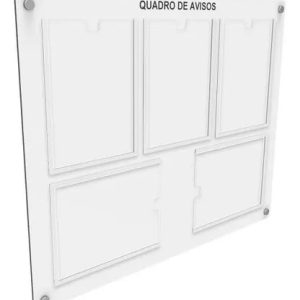 Quadro De Aviso E Gestão C/5 Displays A4 Acrílico(3ver+2hor)