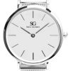 Relógio Prateado Feminino Saint Germain Harlem Silver 32mm Fundo Branco