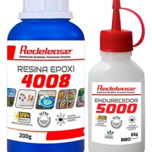 Resina Epoxi 4008 Baixa Viscosidade Ultra Transparente e Proteção UV com Endurecedor 286 g