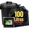 Saco De Lixo 100 Litros Uso Pesado Bem Reforçado Grosso Cor Preto Verdecasa Boca Larga 100L