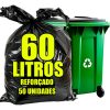 Saco De Lixo 60 Litros Reforçado Grosso 50un Preto