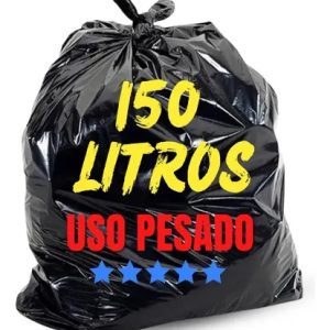 Saco De Lixo 150 Litros Reforçado Grosso Cor Preto