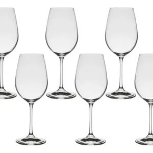 Jogo 6 Taças Cristal Com Titanium Vinho Branco 350ml Bohemia Cor Transparente