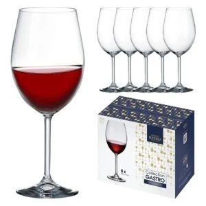Jogo 6 Taças Cristal Titanium Vinho Tinto 580ml Cor Transparente