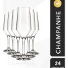 Kit 24 Taças Champanhe Espumante Vidro Sm Buffet Nadir 186ml Cor Incolor