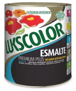 Tinta Esmalte Acetinado Base De Água Preto 900 Ml Lukscolor
