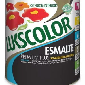 Tinta Esmalte Acetinado Base De Água Preto 900 Ml Lukscolor