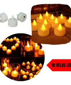 Vela Eletrônica Decorativa Led Amarela Kit 10 Unidades