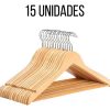 Kit 15 Cabide De Madeira Reforçado Com Gancho Giratório Closet Roupero Arara - Avb Shop