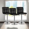 Banqueta Bistro Cozinha Alta Encosto Giratória Kit 03 Unid Cor Preto