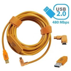 Cabo Usb 3.0 Normal Para Mini-b 2.0 Laranja 5 Metros Laranja