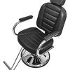 Poltrona Cadeira Barbeiro Reclinável Moveis Para Barbearia Cor Preto Croco Forma Da Base Redonda