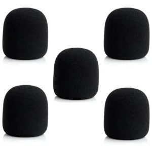 Espuma Protetora Para Microfone Preta 5 Unidades