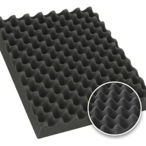 Kit 10 Placas Espuma Acústica Antichama 50cm X 50cm X 2cm Armazem Das Espumas Casca de Ovo Cinza escuro