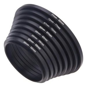 Kit 8 Anel Adaptador Step Up Filtro Lente 49mm 82mm