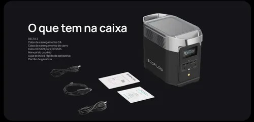 Ecoflow Delta 2 Estação De Energia Portátil Gerador 1800w 2400w Pico 1024wh Tomada Us 110v Monofásico