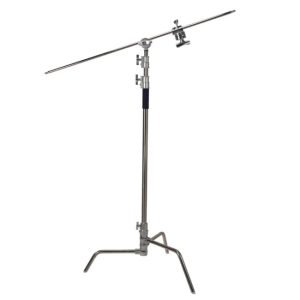 Girafa Prata Tripé com braço e 2 cabeças de efeito Century C-stand E-reise CS11C PRO