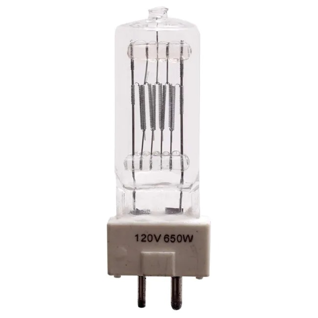 Lâmpada Bipino 650ws para fresnel base GY 9.5