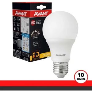 Kit 10 Lampadas Led 15w Bulbo Pera 3000k Branco Quente Avant Cor da luz Branco-quente