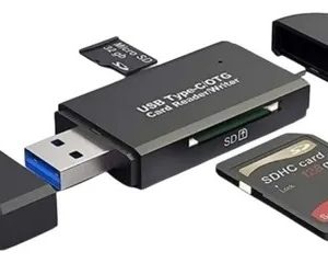 Leitor De Cartão 3 Em 1 Card Reader Usb 3.0 Type C Micro Usb Preto