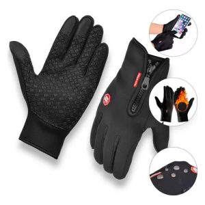 Par Luva Motoqueiro Térmica E Impermeável Com Touch Screen Cor Preto Tamanho Único