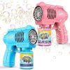 Brinquedo Lança Bolha De Sabão Pistola Bazuca Vapt Vupt Com Luz Led Cor Rosa