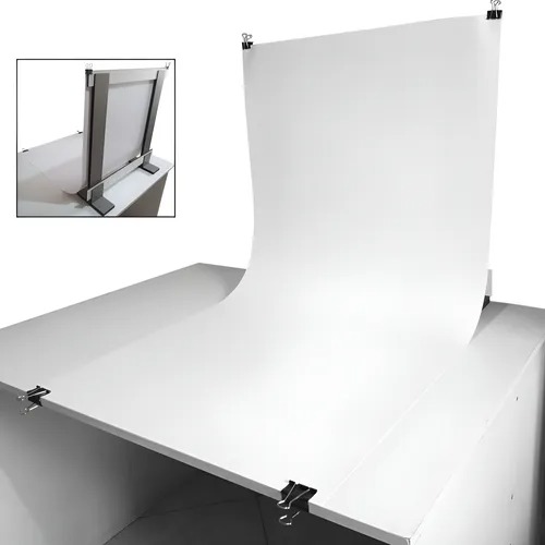 Mini Estúdio Fotográfico 60x60 Suportes Mdf C/fundo Infinito