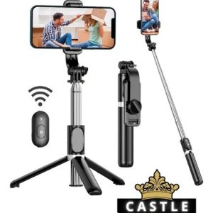 Bastão Tripé Mini 360º Win Castle Pau De Selfie Bluetooth 3 Em 1 Suporte Para Celular Cor Preto Win Castle