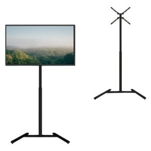 Suporte Chão Piso Pedestal Para Tv Com Rodas Ped Suportaço Cor Preto