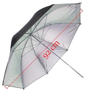 Sombrinha Rebatedora prata para flash Mako, atek, digiflash, greika, godox e outros
