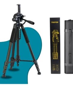 Tripé Câmera Profissional Canon 1,80 Mts + Suporte Celular 360 graus ajustável Portátil Alumínio Fotografia Live Gravaçã