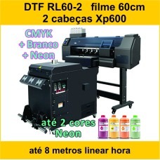 Impressora DTF W60 com NEON Industrial 2 cabeças XP600