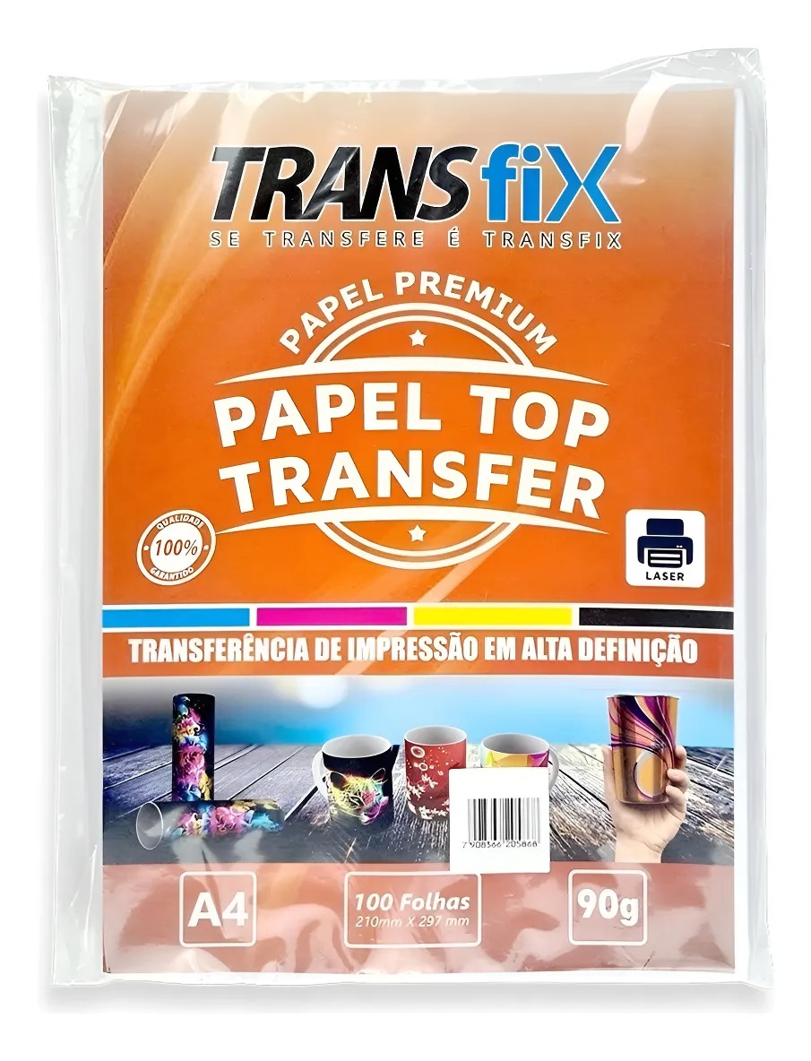 01 Papel Transfer Laser Top Transfer Transfix - 100 Folhas