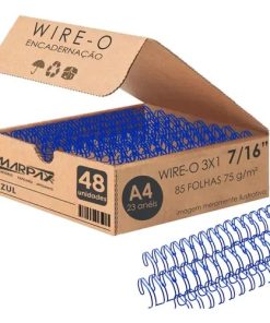Wire-o Para Encadernação 3x1 A4 Azul 7/16 Para 85fls 48un