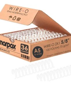 Wire-o Para Encadernação A5 5/8 2x1 Para 120fls Branco 36un