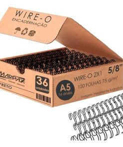 Wire-o Para Encadernação A5 5/8 2x1 Para 120fls Preto 36un