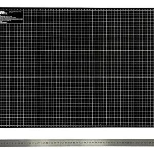 Kit Base De Cortar Tecidos Papel 60x45 Regua De Metal 60cm Cor Base Preta