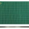 Kit Base De Cortar Tecidos Papel 60x45 Regua De Metal 60cm Cor Base Verde