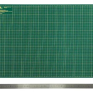 Kit Base De Cortar Tecidos Papel 60x45 Regua De Metal 60cm Cor Base Verde