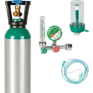 Kit Cilindro Oxigênio Alumínio 5l Com Regulador E Fluxômetro