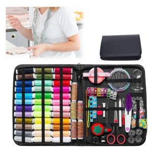 Kit De Costura Agulhas Tesoura Linhas Completo Com 229 Peças