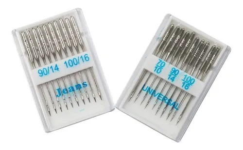 Agulhas Máquinas De Costura Doméstica P/jeans E Universal 20