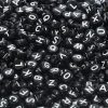 1000 Miçangas Alfabeto Letras Preto Com Letra Branco 7mm