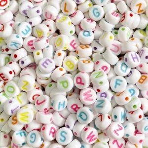 Miçanga Infantil Letras Alfabeto 500 Pçs Letras Coloridas