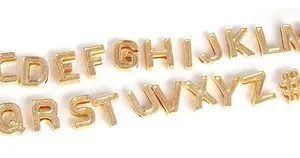 Alfabeto Letras Passantes Douradas Scrapbook (28 Pçs)