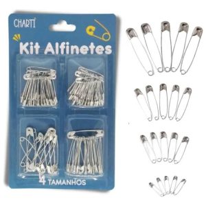 Alfinete De Segurança Costura 100 Peças Em 4 Tamanhos Fralda