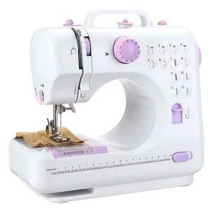 Maquina De Costura Reta 12 Pontos Domestica Eletrica Portátil Branca Bivolt