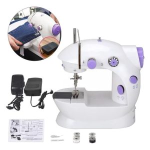 Mini Sewing Machine Maquina Costura Casa Presente Acessórios Bobinas Linhas